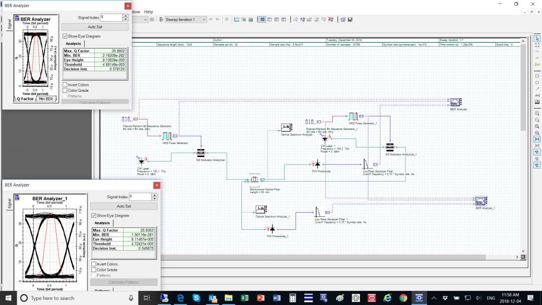 How to set parameter for Bidirectional Optical fiber in Optisystem