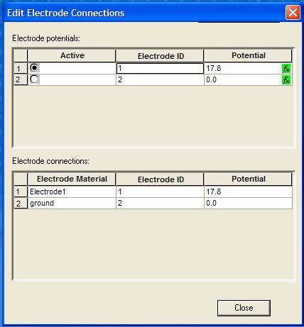 BPM -Figure 21 Edit Electrode Connections dialog box, with potentials