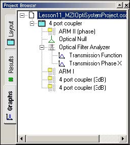 BPM -Figure 27 Optical Filter Analyzer under Project Browser