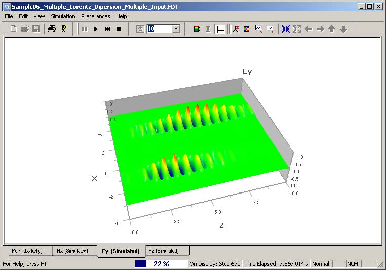 FDTD - Figure 5 View simulation results in OptiFDTD_Analyzer