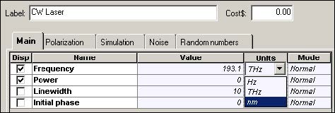Optical System - Figure 22 - Note You must press Enter or click in another cell to update the values