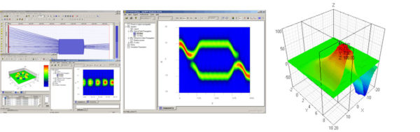 a simulation in a fiber optic design software tool